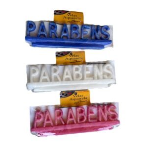 Velas Aquarela com Pavio Mágico Parabéns